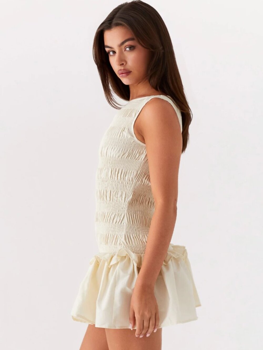 Peppermayo Garden Kisses Shirred Mini Dress - Ivory (NWT) - Picture 3 of 10